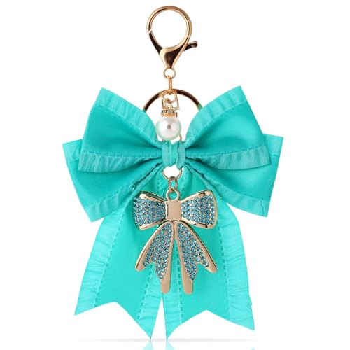 Bow Keychain for Women, Rhinestone Pearl Bow Purse Charm - Cute Crystal Bag Charms for Backpacks ... | Amazon (US)