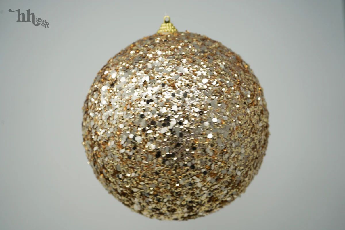 Gold Glitter Ball Ornament | Hello Holidays