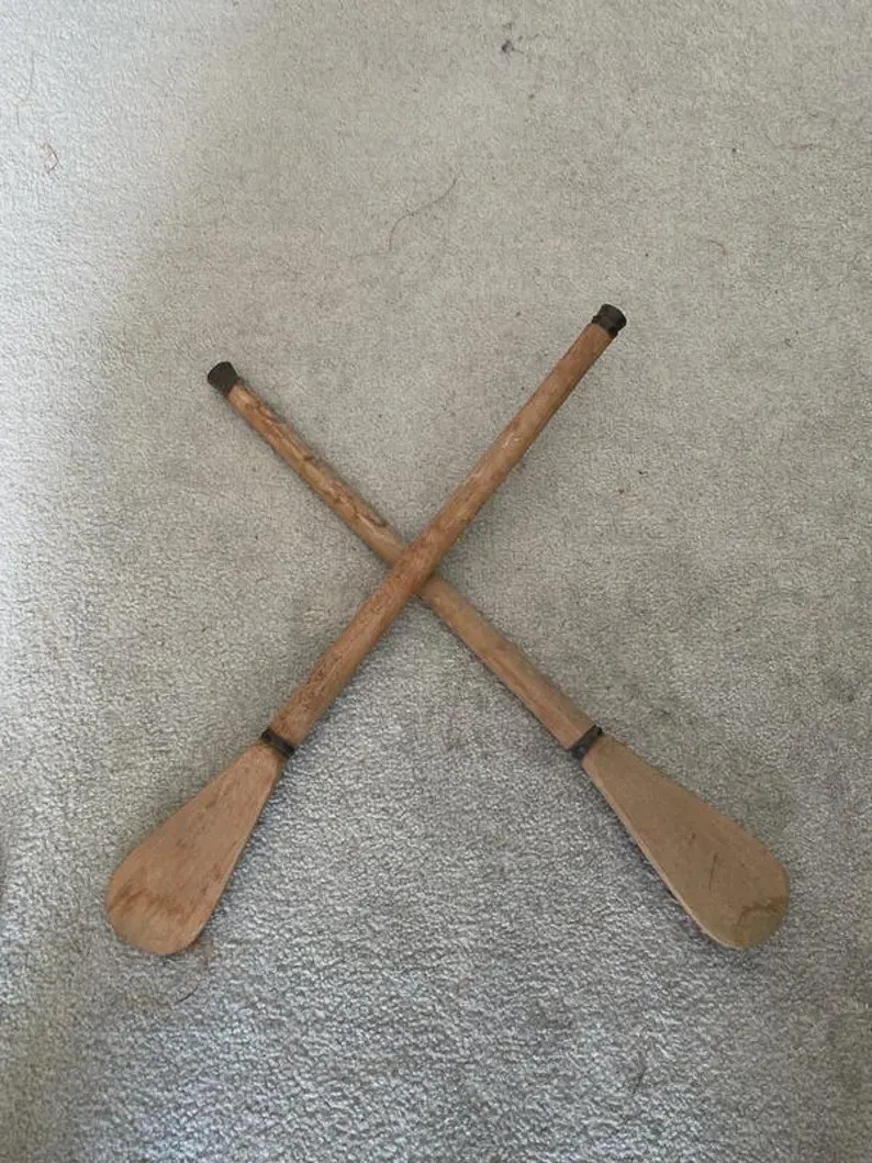 Pair of small vintage boat oars paddles nautical decor wall hanging Mancave home bar | Etsy (Global)