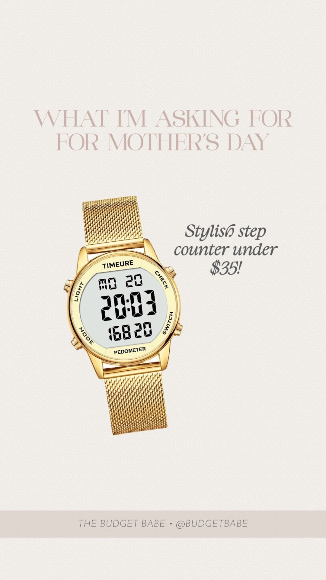 Mother’s Day gift idea with this Amazon step counter watch! No other apps or distractions. I’ve seen many of my fav influencers rave about this and now I’ve been influenced lol #amazonfind giftguide gifts for her 