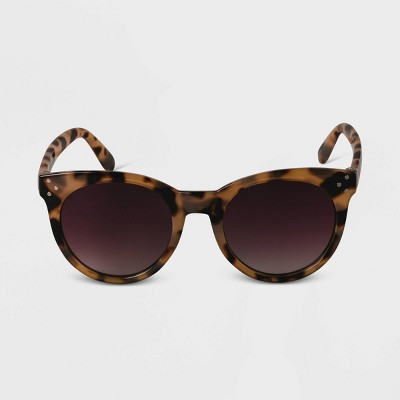 Women's Tortoise Shell Plastic Round Sunglasses - A New Day™ Tan | Target