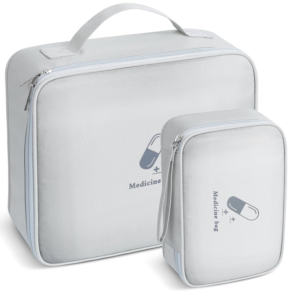 AiQInu Medikamententasche, 2 Stück Reiseapotheke Tasche Wasserdicht, Große & Klein Medikamenten... | Amazon (DE)
