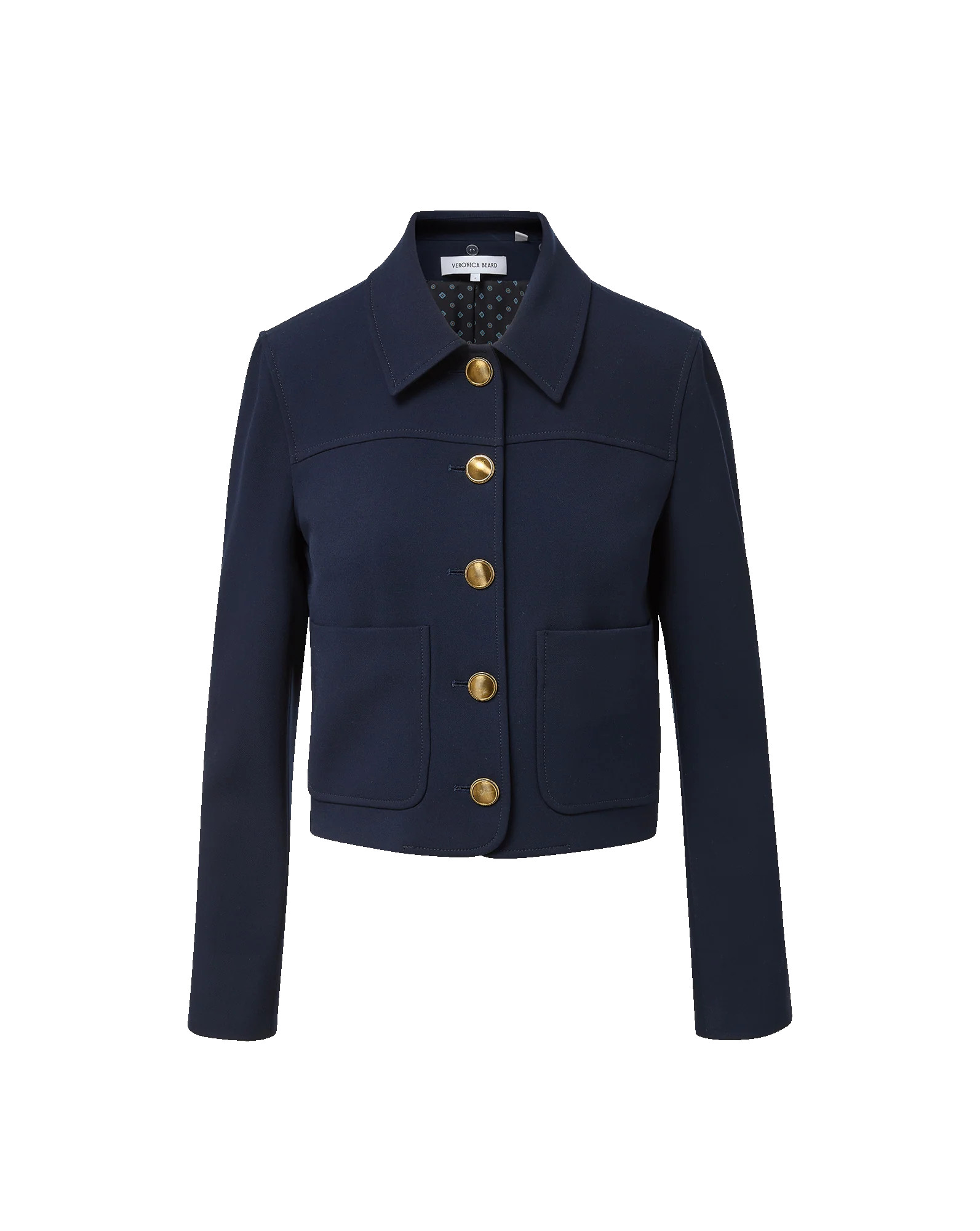 Turnell Cropped Jacket in Navy | Veronica Beard | Veronica Beard
