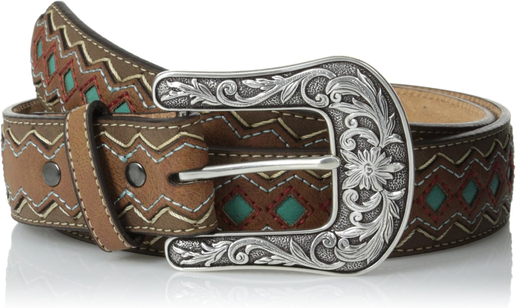 ARIAT Women's Blue Diamond Inlay Center Belt | Amazon (US)