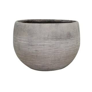Southern Patio Unearthed Large 16 in. x 11 in. 24 Qt. Fiberglass Bowl Indoor/Outdoor Planter GRC-... | The Home Depot