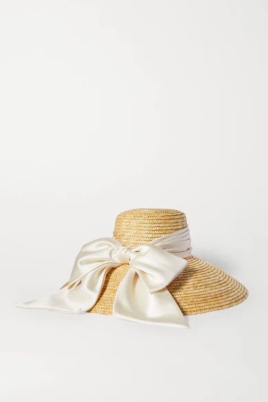 Mirabel satin-trimmed straw hat | NET-A-PORTER (US)