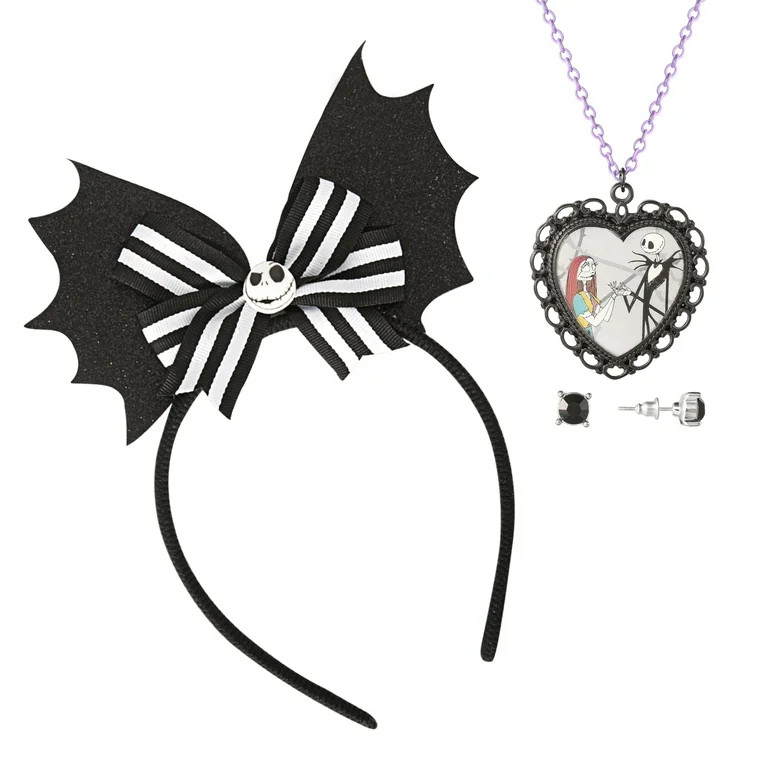 Fashion Nightmare Before Christmas Set; Headband, Necklace and Stud Earrings | Walmart (US)