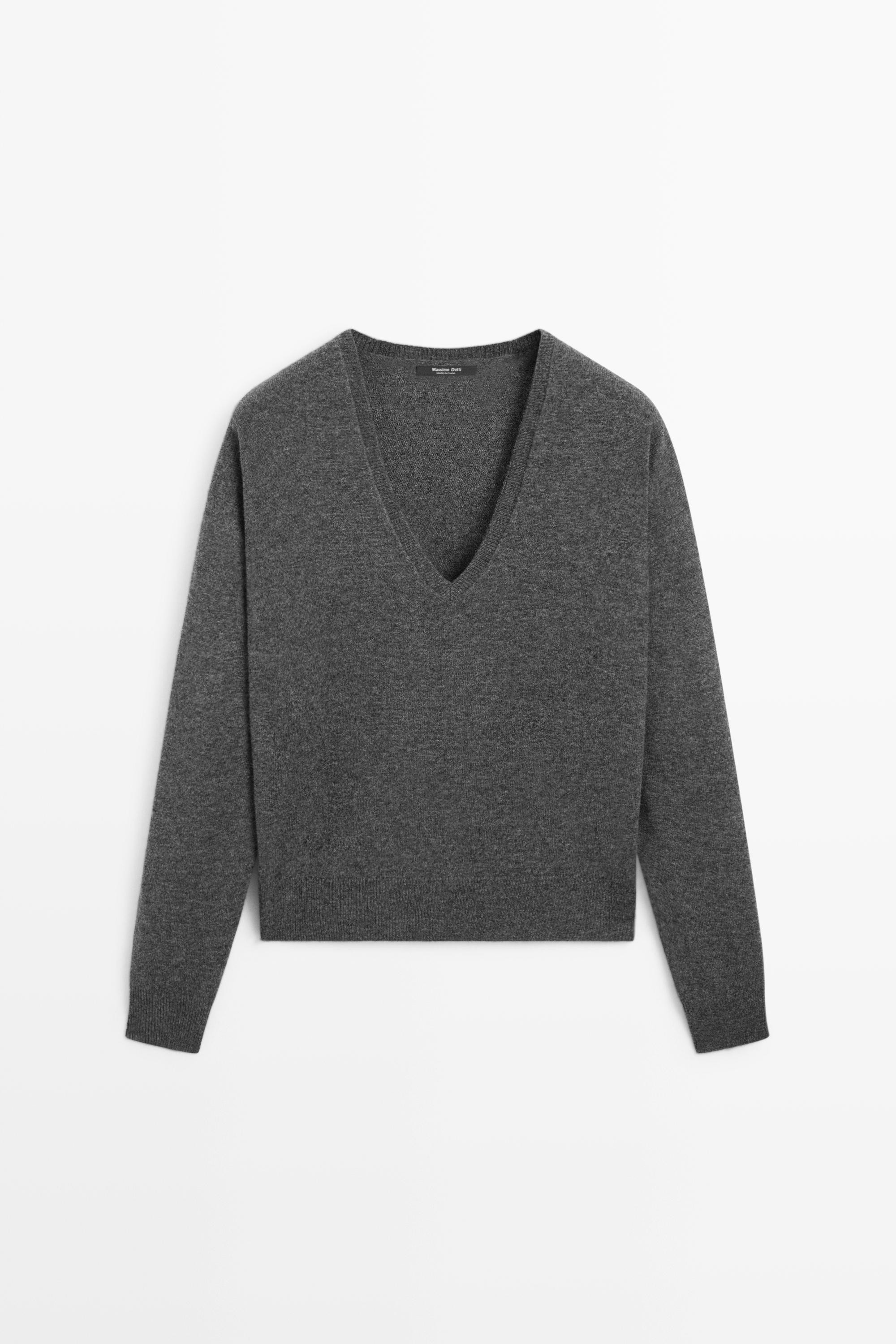 Strickpullover mit V-Ausschnitt aus Wollmischgewebe | Massimo Dutti DE