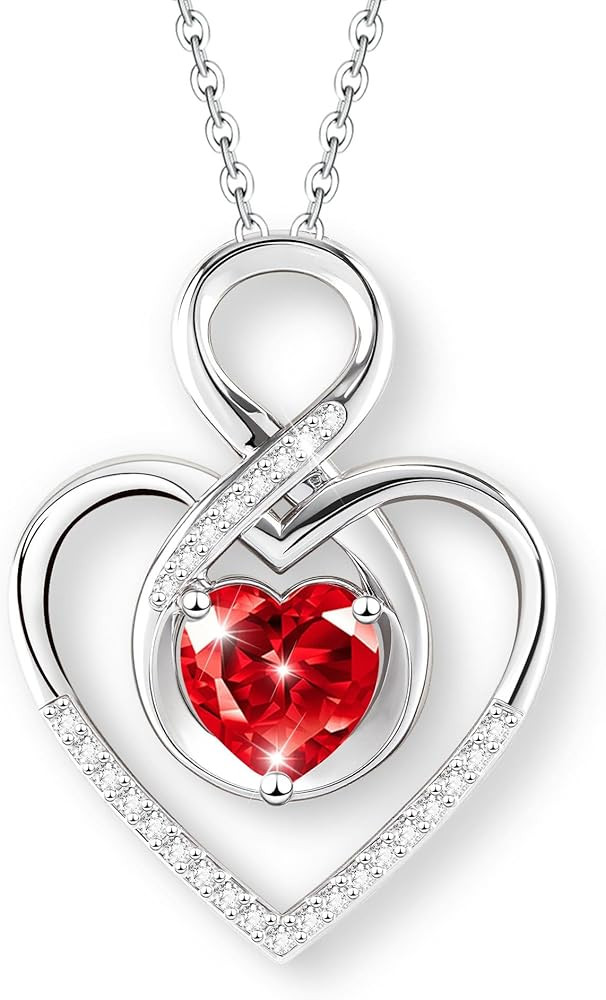 PopTopping Heart Necklace for Women, 925 Silver Necklace with Infinity Heart Pendant, Personalize... | Amazon (US)