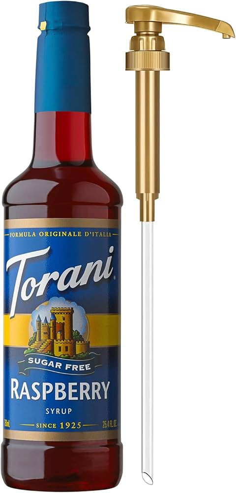 Torani Sugar Free Syrup, Raspberry Flavored Syrup for Drinks, Zero Calorie, Pump Included, 25.4 F... | Amazon (US)