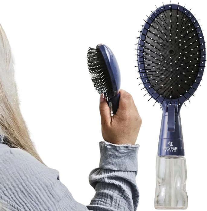 Navy All in One Brush + Mister - 2 in 1 - Detangling Brush - No More Hair Hassle | Amazon (US)