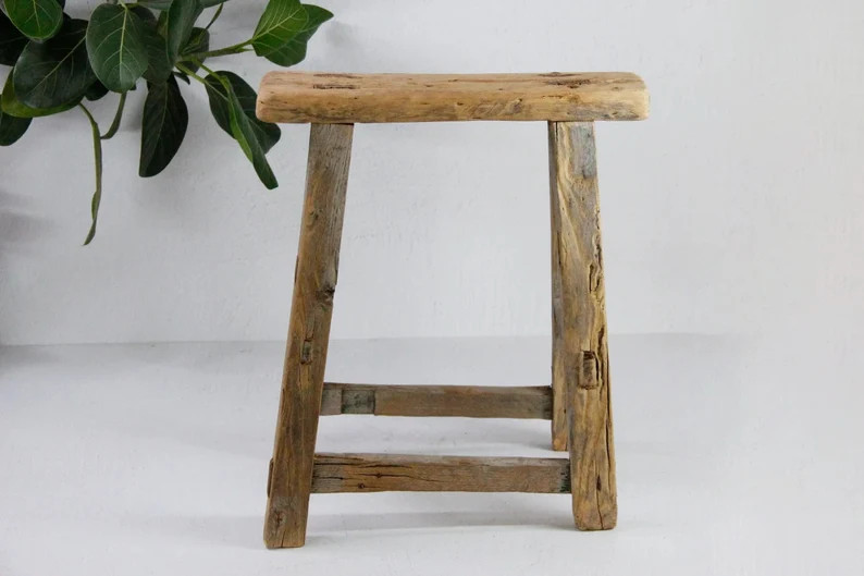 Wood Stool Vintage | Chinese Elm - Etsy | Etsy (Global)