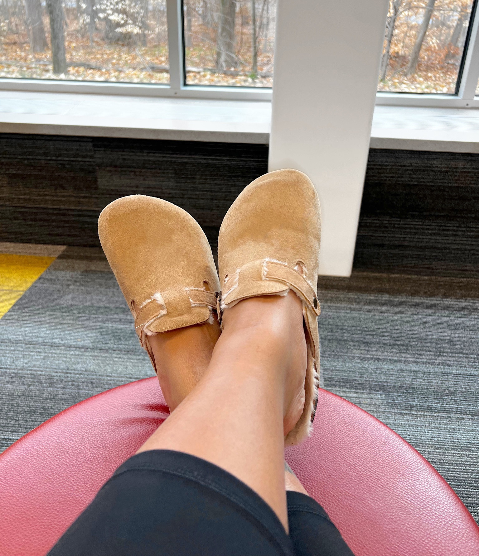 The perfect slip on shoe for cold mornings & school drop-offs ☕️ ⛅️ These are dupes for the Birkenstock Clogs, got them from Boohoo! 

Mom Outfit Ideas 
Everyday Shoes 
Faux Fur Clogs 

#LTKFind #LTKshoecrush #LTKunder50