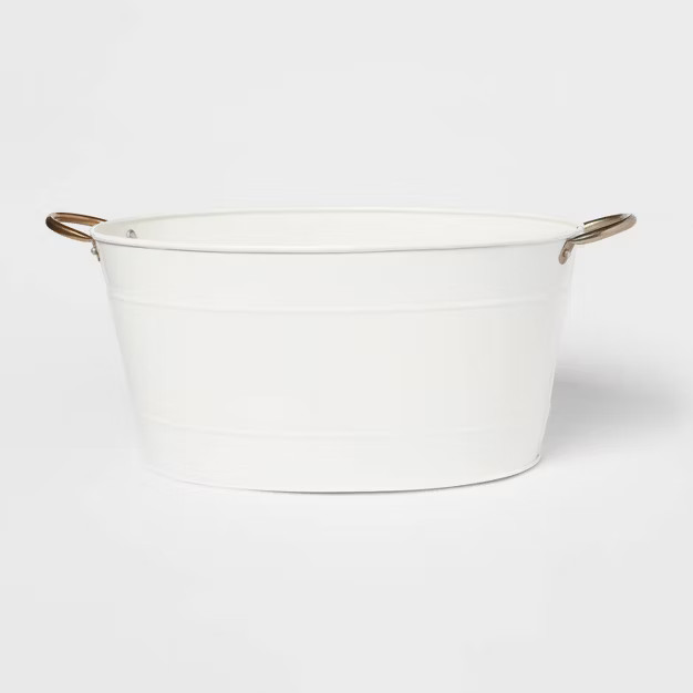 16L Steel Oval Beverage Tub White - Threshold™ | Target