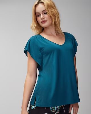 Short-Sleeve Flutter Pajama Top | SOMA