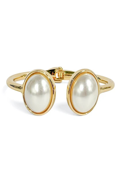 Vienna Ivory Cabochon Open Cuff Bracelet | The Willow Tree