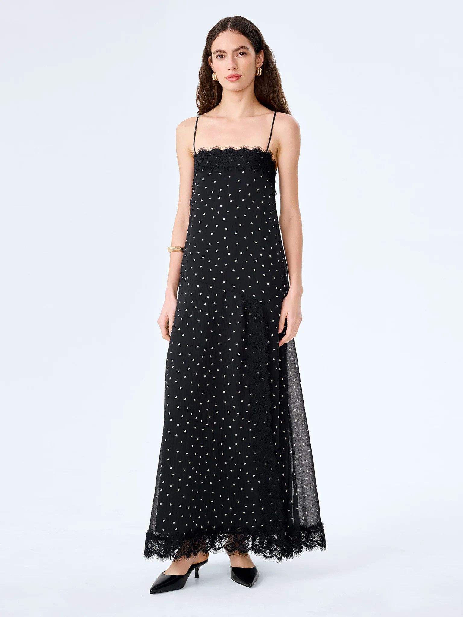 Thea Dress in Black Polka Dot | OMNES UK