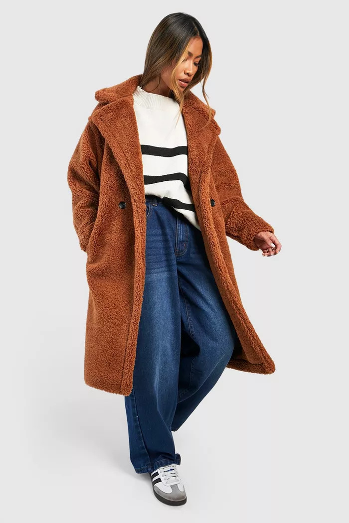 Oversized Teddy Faux Fur Coat | boohoo (US & Canada)