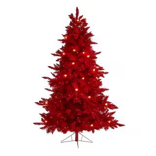 6ft. Red Fraser Fir Artificial Christmas Tree, Red Lights | Michaels Stores