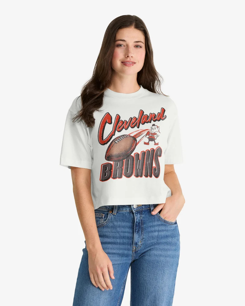 CLEVELAND BROWNS HISTORIC DIME TIME '47 REED CITY TEE WOMENS - White | '47Brand
