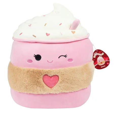 Squishmallows Original 14-Inch Jenny the Winking Light Pink Summer Latte w Heart - Officially Licensed Jazwares Plush - Collectible Soft & Squishy Coffee Stuffed Animal Toy - Gift for Kids | Walmart (US)