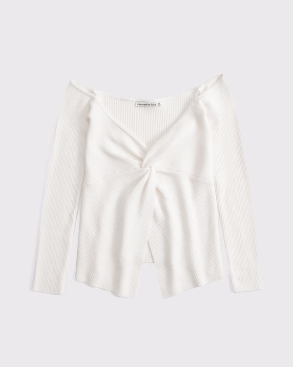 Women's Off-The-Shoulder Twist Sweater Top | Women's Tops | Abercrombie.com | Abercrombie & Fitch (US)