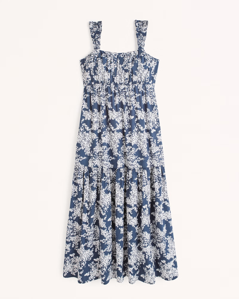 Bow Back Poplin Maxi Dress | Abercrombie & Fitch (US)