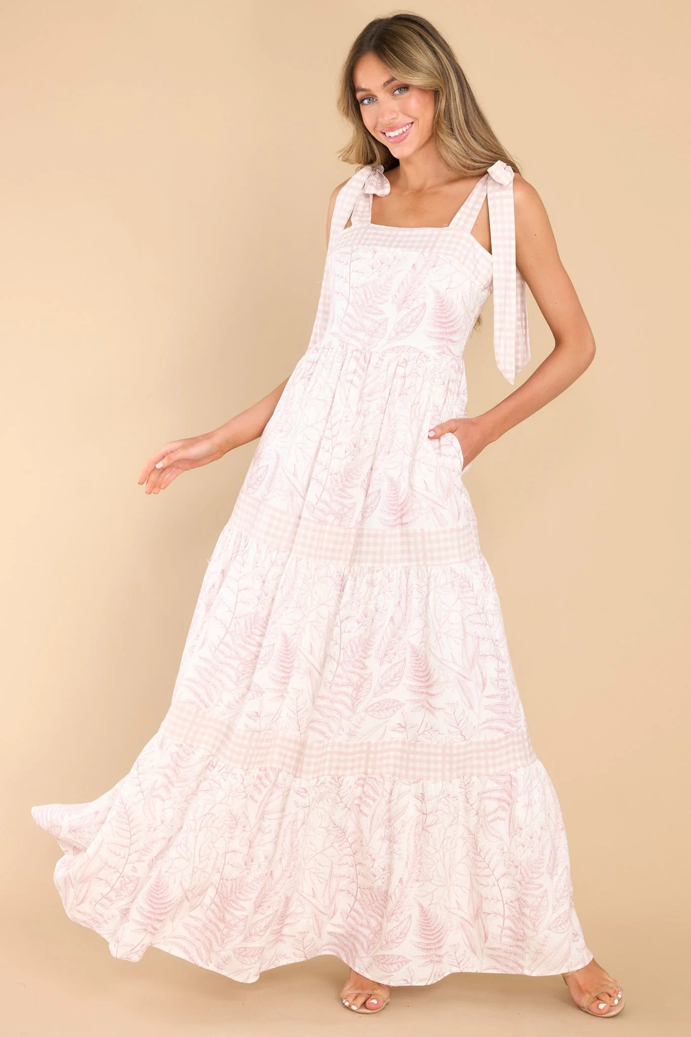 Forever With Me Pink Print Maxi Dress | Red Dress 