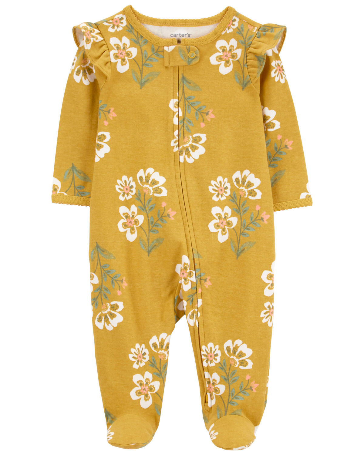 Baby Floral 2-Way Zip Cotton Sleep & Play Pajamas | Carter's Inc