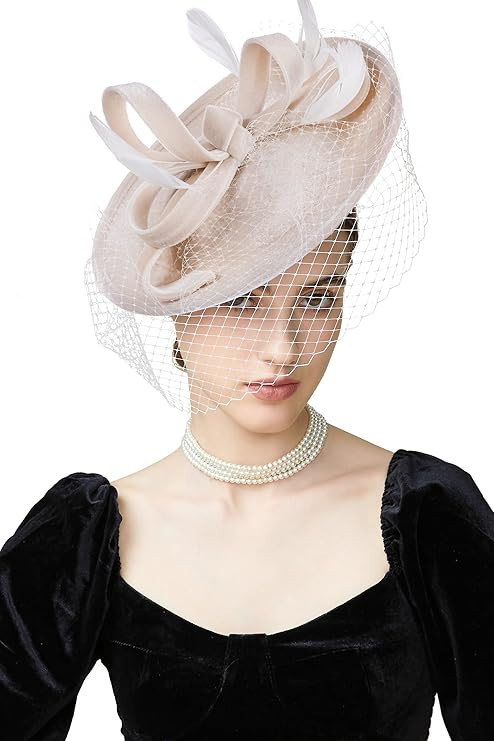 BABEYOND Tea Party Fascinator Hat Kentucky Derby Fascinator Headband Pillbox Hat | Amazon (US)
