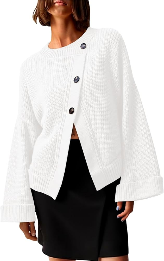 Saodimallsu Womens Cardigan Sweaters 2025 Button Down Long Sleeve Knit Outerwear Oversized Fashio... | Amazon (US)