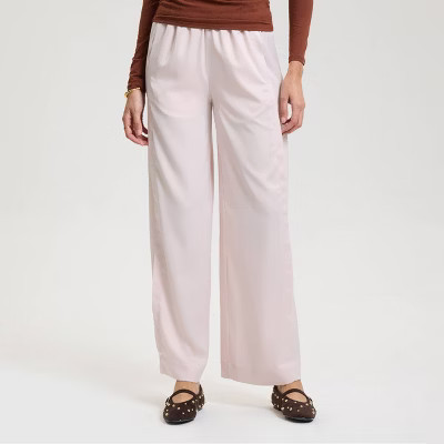 Women's Satin Pull-On Pants - A New Day™ Dusty Rose XS | Target