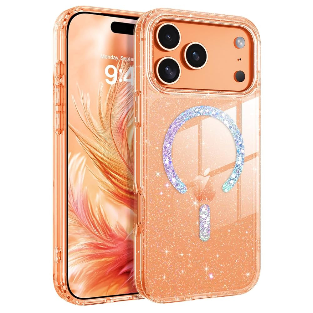 BENTOBEN Magnetic for iPhone 17 Pro Max Case, Clear Crystal Glitter Bling 17 Pro Max Phone Case [... | Amazon (US)