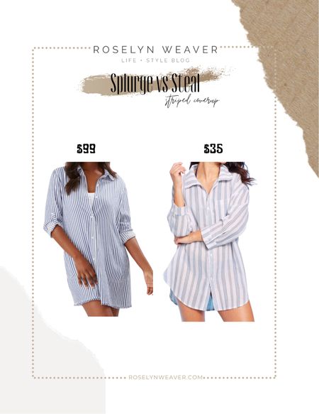 Splurge vs Save - beach coverup shirt dress

#LTKunder100 #LTKswim #LTKunder50