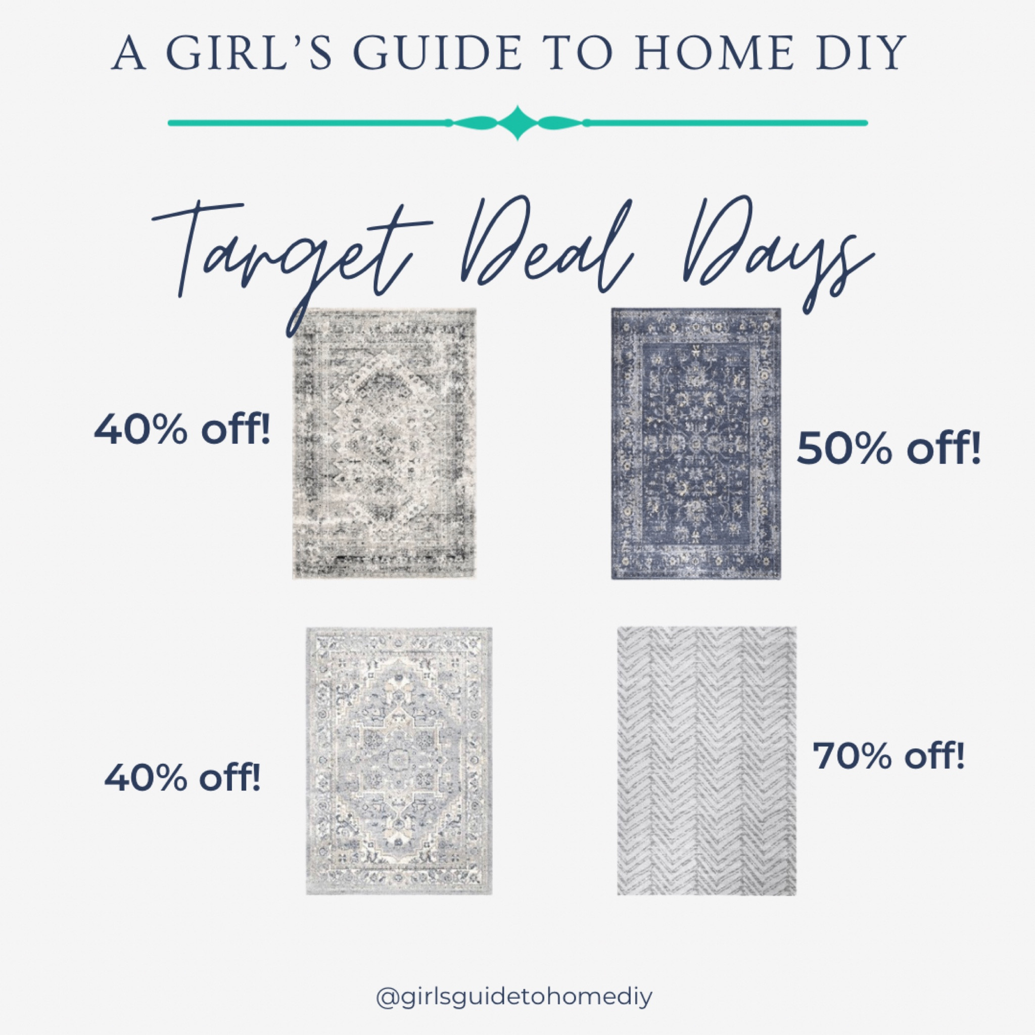 Rugs 40-70% off on Target Deal Days! Family room rugs, living room rugs, large rugs, neutral rugs, gray rug, navy rug, blue rug, coastal rug, traditional rug, modern rug, transitional rug, rug sale

#LTKsalealert #LTKhome