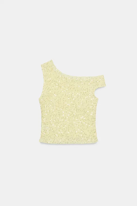 ASYMMETRISCHES TOP MIT PAILLETTEN | Zara US