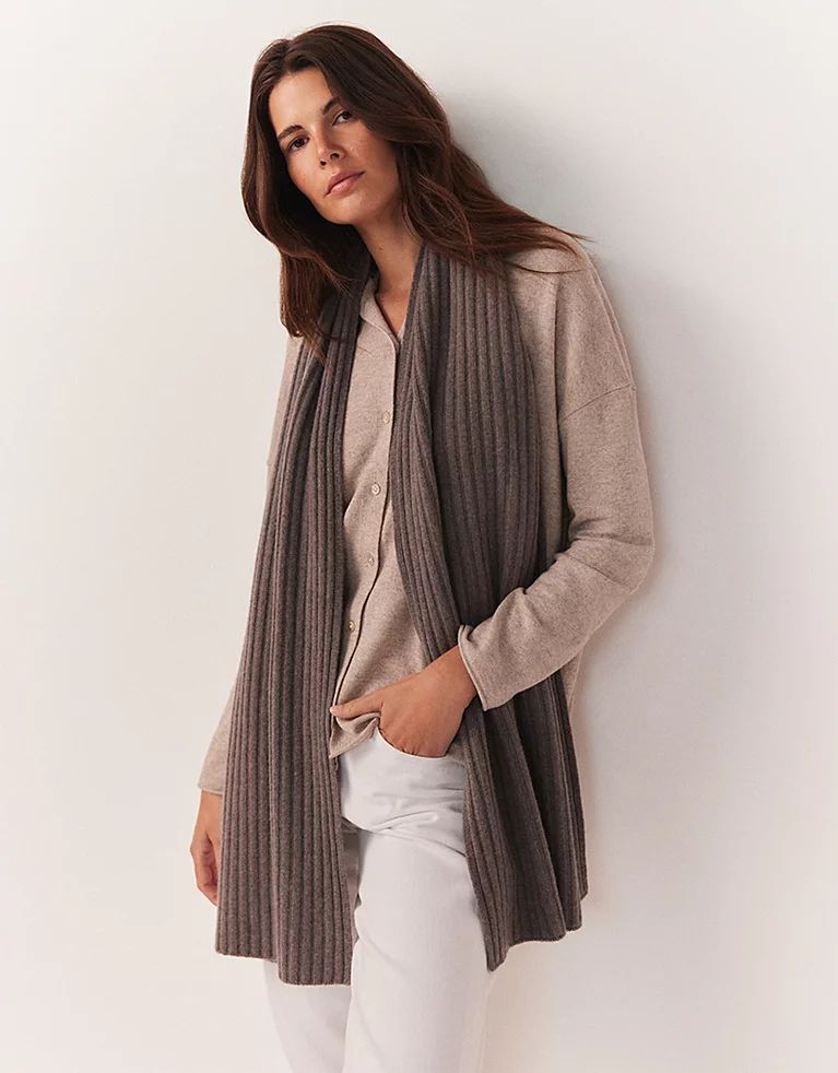 Ribbed Cashmere Scarf | The White Company (UK)