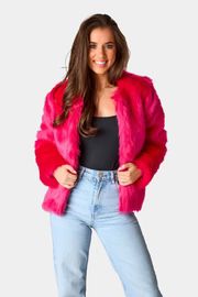 BuddyLove | Baddie Faux Fur Jacket | Hot Pink | BuddyLove