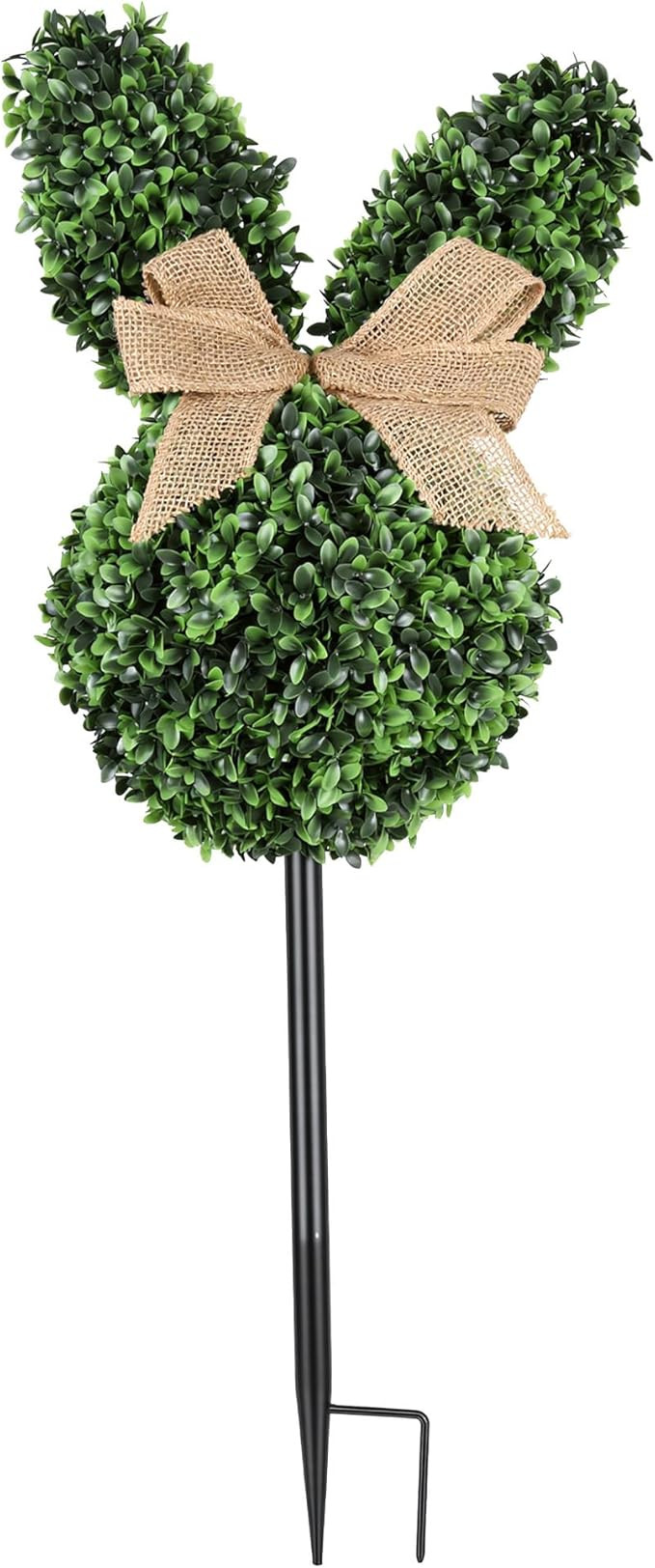 Easter Bunny Topiary 24 Inch Artificial Boxwood Rabbit Tree with Brown Bow and Ground Stake for O... | Amazon (US)