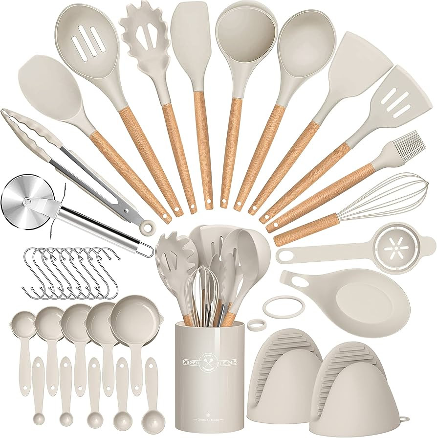 Umite Chef 36pcs Silicone Kitchen Cooking Utensils with Holder, Heat Resistant Cooking Utensils S... | Amazon (US)