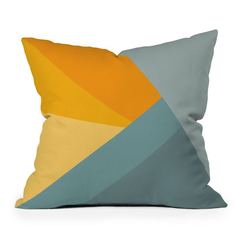 June Journal Sunset Triangle Color Block Square Throw Pillow Orange - Deny Designs | Target