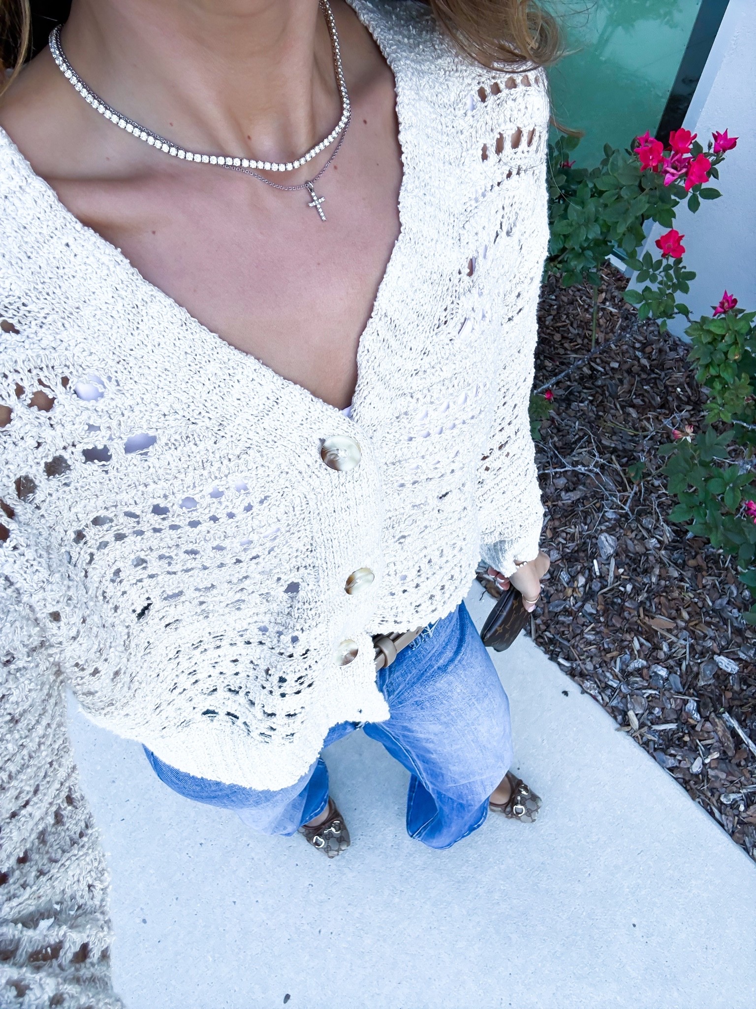 New release from Target! Open-stitch cardigan in XS. Spring outfit. Elevated casual. Mom outfit. Summer outfit. Amazon tummy control jeans in sz 24, 29” inseam. Gucci ballet flats are TTS. XS in bodysuit.

#LTKgrwm #LTKootd #LTKPetite