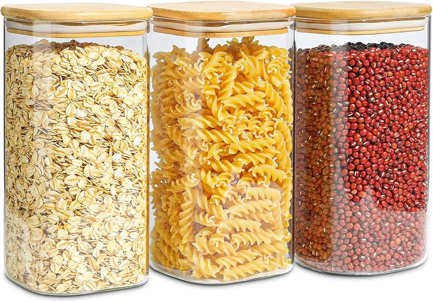 KTMAMA Airtight Glass Storage Canister with Lid (50oz), Clear Food Storage Container Jar with Sea... | Amazon (US)