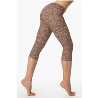 83216P - Printed Cotton Spandex Cropped Legging, Leopard Print / M | Los Angeles Apparel