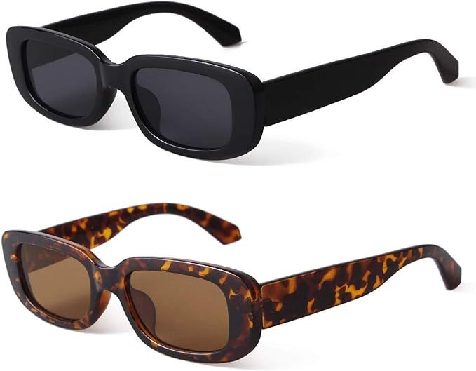 BUTABY Rectangle Sunglasses for Women Retro Driving Glasses 90’s Vintage Fashion Narrow Square ... | Amazon (CA)
