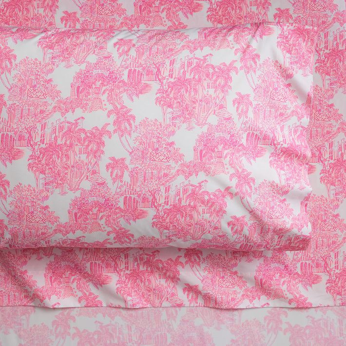 Lilly Pulitzer Toile Organic Sheet Set | Pottery Barn Teen
