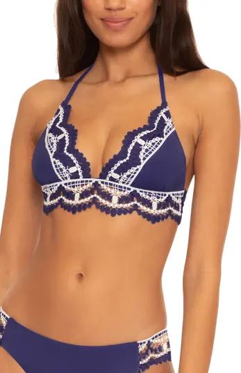 Delilah Crochet Trim Halter Bikini Top | Nordstrom