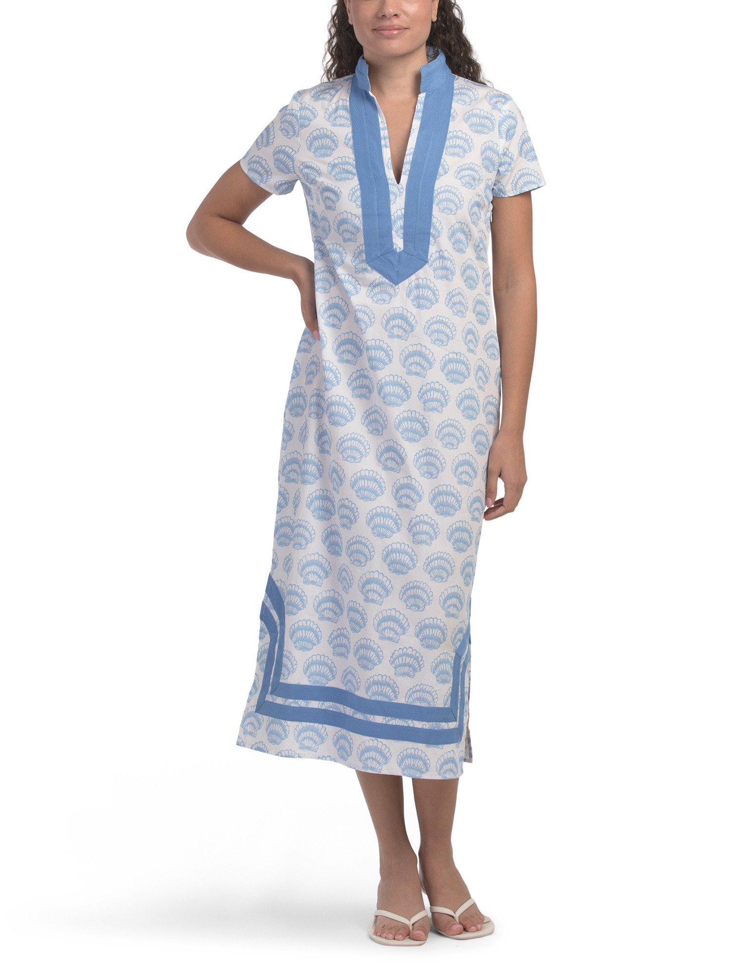 Short Sleeve Classic Shell Printed Maxi Dress | TJ Maxx
