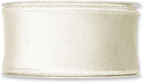 FloristryWarehouse Ivory Christmas Velvet Fabric Ribbon 50mm (2") Wide on 8m roll Wired Edge | Amazon (US)
