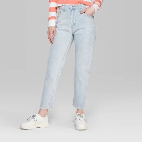 Women's High-Rise Mom Jeans - Wild Fable™ Light Blue Wash | Target